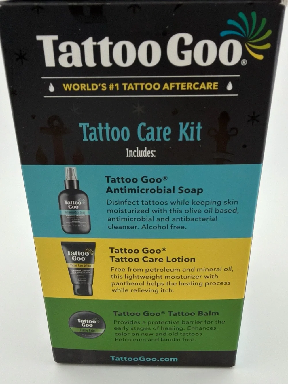 3 Tattoo Goo Care Kits Antimicrobial Cleansing Soap Lotion Salve In Each Box